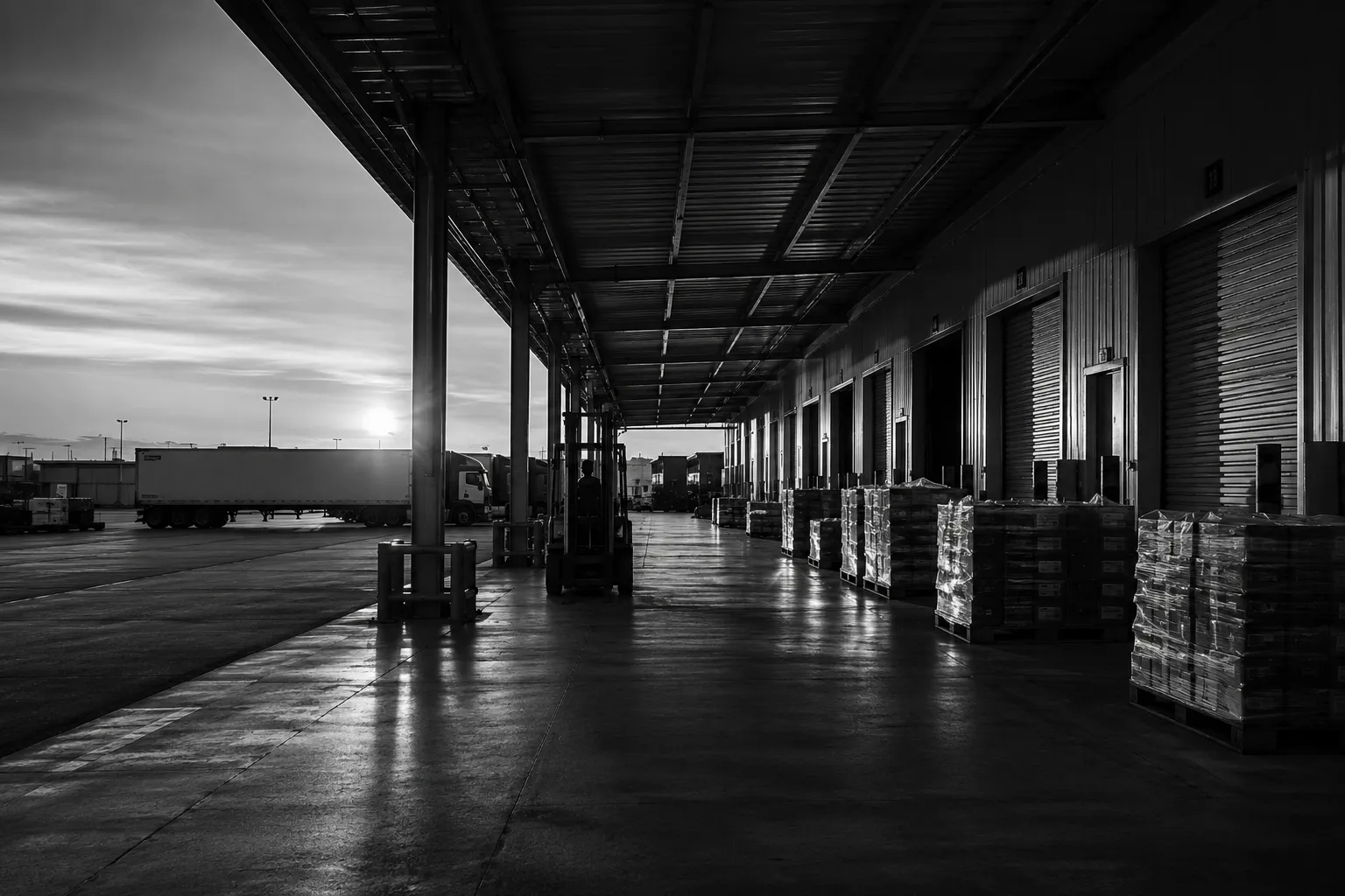 Plateforme logistique, expédition et chargement entrepôt